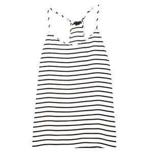 J. Crew Black and White Stripe Racerback Tank